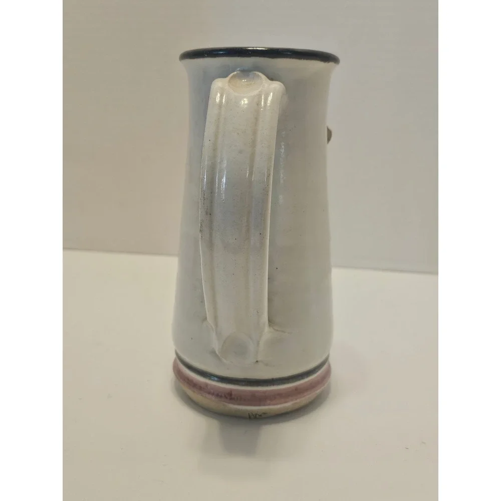 Vtg 80s Mahon Stoneware Ugly Face Beer Stein Mug 3D BEER LOVER 38fl oz signed